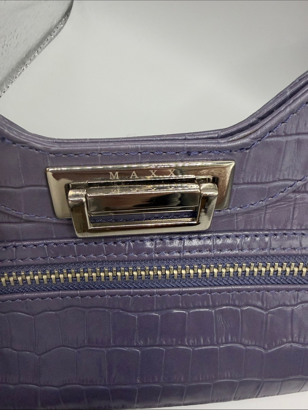 Maxx New York Purple Croc-Embossed Wristlet Clutch - Picture 3 of 7